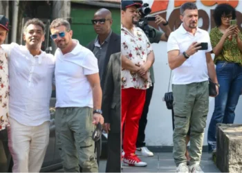 Antonio Banderas visita Morro do Vidigal, no Rio de Janeiro