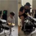 Léo, filho de Marília Mendonça, toca música da mãe em aula de bateria