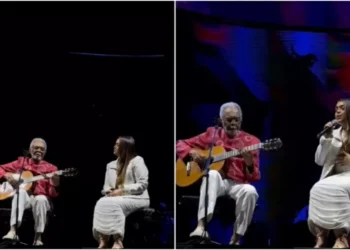 Preta Gil se declara a Gilberto Gil após cantar ‘Drão’ de mãos dadas com o pai: ‘Sentir na pele tudo o que vivemos’