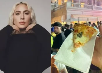 Lady Gaga distribui caixas de pizza para fãs na porta de hotel no Rio