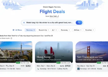Nova IA do Google planeja viagens com voos em oferta