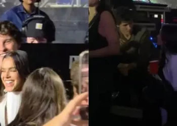 Shawn Mendes e Bruna Marquezine são flagrados juntos em show de Dua Lipa